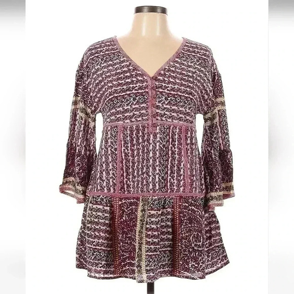 NWOT Anthropologie Maeve Lilyana Tiered Silk Blouse XS - Picture 5 of 7